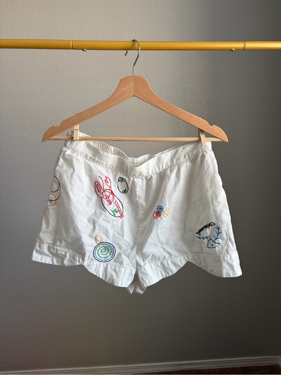 Pants - Anthropology Embroidered White Women's Shorts